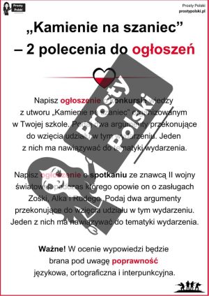 Polecenia do zaproszeń i ogłoszeń z „Kamieni na szaniec”