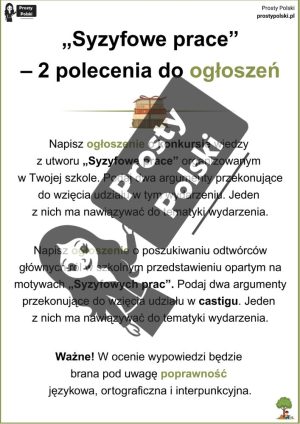 Polecenia do zaproszeń i ogłoszeń z „Syzyfowych prac”