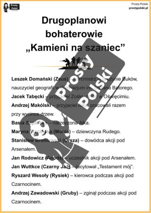 „Kamienie na szaniec” – bohaterowie drugoplanowi i plan wydarzeń