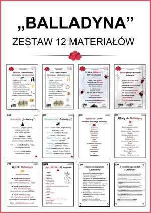 Zestaw 12 notatek z „Balladyny”
