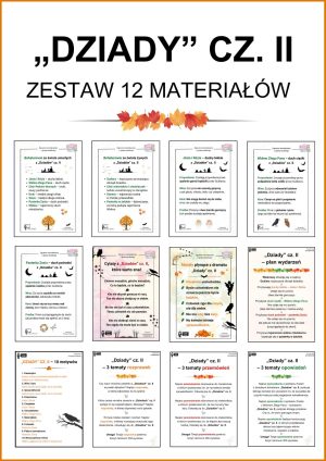 Zestaw 12 notatek z „Dziadów” cz. II