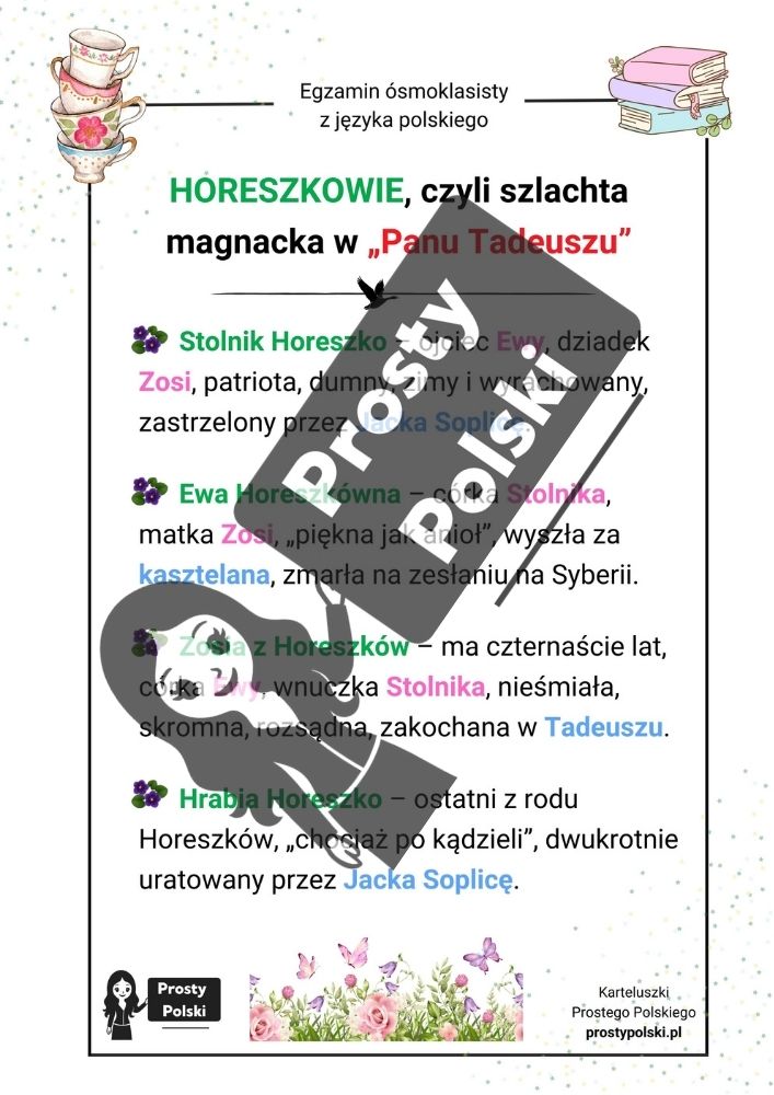 Horeszkowie - charakterystyka bohaterów