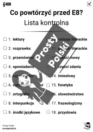 Lista kontrolna (co powtórzyć przed E8)