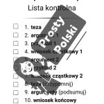 Lista kontrolna. Rozprawka z tezą