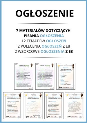 Ogłoszenie. Zestaw 7 materiałów