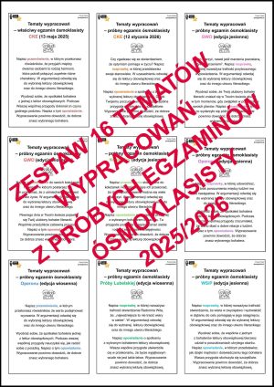 16 tematów wypracowań z próbnych E8 (2025/2026)