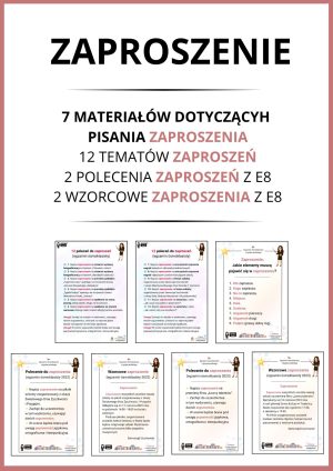 Zaproszenie. Zestaw 7 materiałów