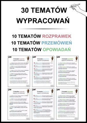 Zestaw 30 tematów wypracowań
